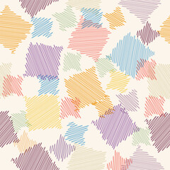 Naklejka na ściany i meble Seamless color pattern of multicolored doodles. Illustration for texture, textiles, simple backgrounds and creative design.