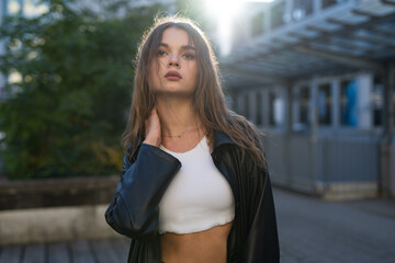 fashion model posing on the street