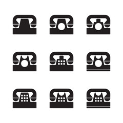 Phone icon set isolated white background, call illustration vector.