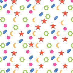 Fototapeta na wymiar Seamless pattern with little rounded stars background.
