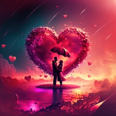 Obraz premium Valentine Day Background Wallpaper Poster Card Print 