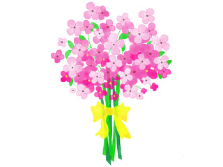 bouquet of pink watercolor flowers