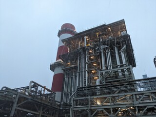 Power plant project with construction work and commissioning plant.