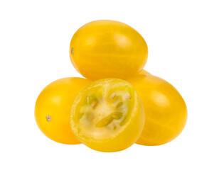 Yellow cherry Tomatoes isolated on transparent png