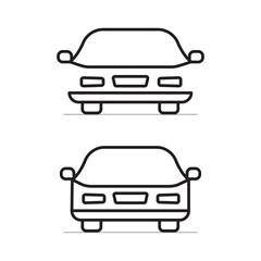 Obraz na płótnie Canvas Car Flat Vector Icon Set with black and white color, illustration isolated, silhouette for web and mobile apps