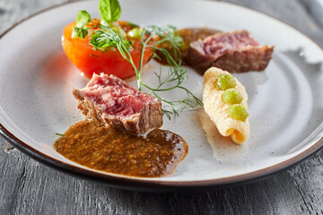 Beautiful and tasty food on a plate