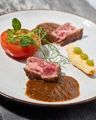 Beautiful and tasty food on a plate