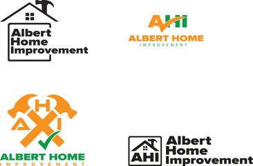 letter ahi combined leaf logo design template