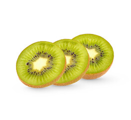 Fresh sliced kiwi fruit isolated on transparent background (.PNG)