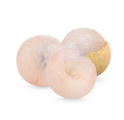 Fresh peeled longan isolated on transparent background (.PNG)