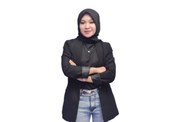 Young Stylish Asian Hijab Woman Isolated