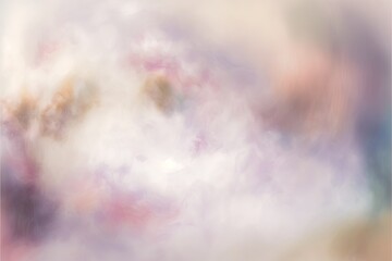  a blurry image of a white and pink background with a blue sky in the background and a white and pink cloud in the middle.  generative ai