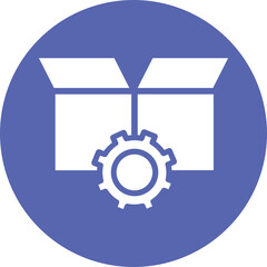 Box, cog Vector Icon
