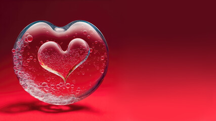 Obraz premium Heart shaped bubble with copy space. Generative AI.