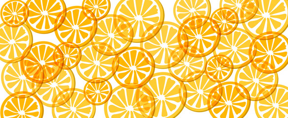 Fototapeta premium Background with lemons. Limes, grapefruits, oranges. Colored lemons with leaves. Citrus fruits vector illustration