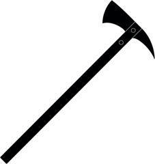 Black silhouette of a boarding axe flat vector illustration