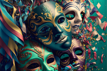 Fototapeta na wymiar mask, carnival, party, face, festival, fantasy, object, art