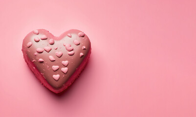 Heart shaped chocolate with copy space. Generative AI.