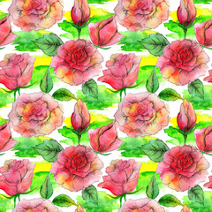 
Watercolor pink roses in a seamless pattern. Can be used as fabric, wallpaper, wrap.