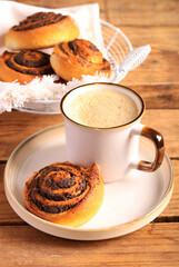 Poppy seed filling swirl buns