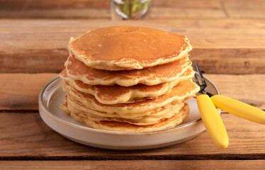 Pile of oat pancakes