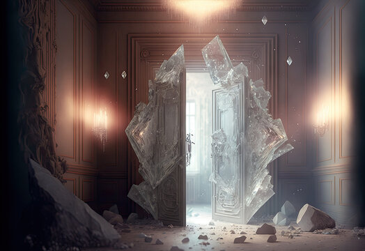futuristic crystal room in my dreams created with Generative AI technology