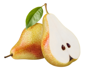 Delicious pears cut out