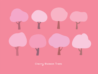 薄くてシンプルな桜の木のセット