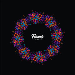 Original vector illustration. Floral wreath in vintage style.