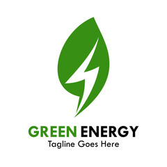 Green energy logo template illustration
