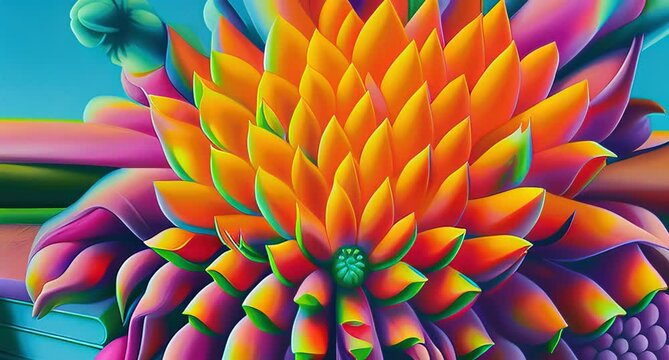 animated chrysanthemum flower in bloom illustrated animation