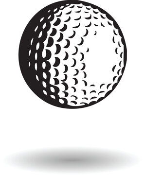 Golf ball icon over white background vector illustration. Golf club logo concept
