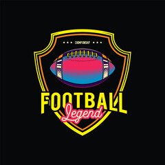 Original vector emblem of American football in retro style.