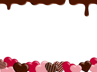 溶けた滴るチョコ ハート 立体的 バレンタイン Valentine's Day	