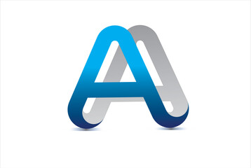3d blue letter a
