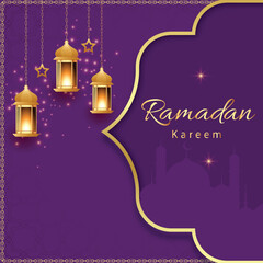 Ramadan kareem background design concept with illustration