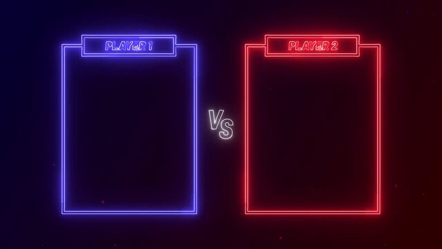 versus animation in blue and red with neon design perfect for fighting gamess