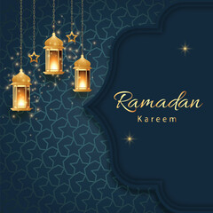 Ramadan kareem background design concept with illustration