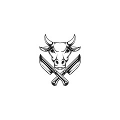 steak house cow restaurant logo