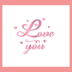 I love you. Tender message of love on a white background. Postcard, banner, flyer for Valentine's day.