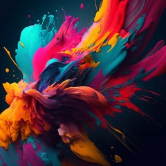 Color Burst multicolored colorful rainbow color effects. Generative AI 