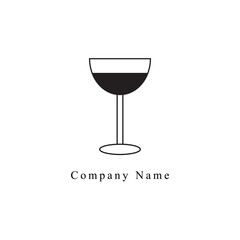 Vector logo illustration wine glass creative simpel design