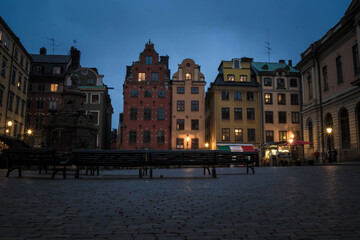 Obraz premium stortorget square in stockholm at twilight