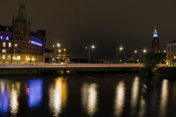 Fototapeta na wymiar nightview in stockholm