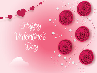Happy valentine's day celebration background design with illustration