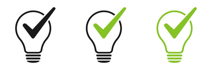 Set of check lamp icons. Illustration