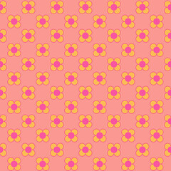 vintage two colored pink and yellow seamless pattern. Cute yellow flowers,  design, fabric, paper, stationery, card, banner, textile