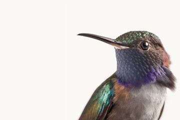 Obraz premium Portrait of a beautiful Humming Bird, Generative Ai