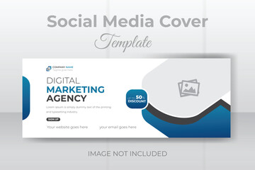 Digital marketing facebook cover web banner template