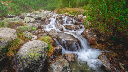 Naklejka na ściany i meble waterfall in the forest, slovakia